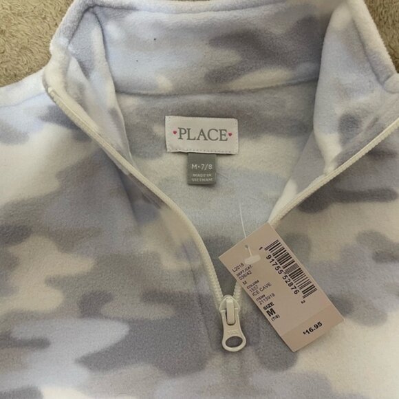 Girls Fleece Camo Quarter-Zip Sweater - Picture 2 of 3